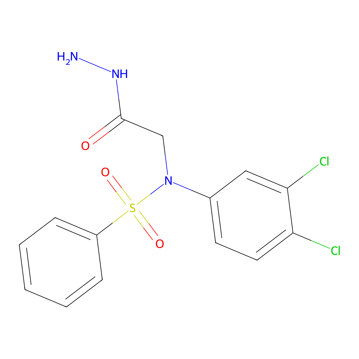 N-(3,4-dichlorophenyl)-N-(2-hydrazinyl-2-oxoethyl)benzenesulfonamide molecular structure, CAS 401639-44-9