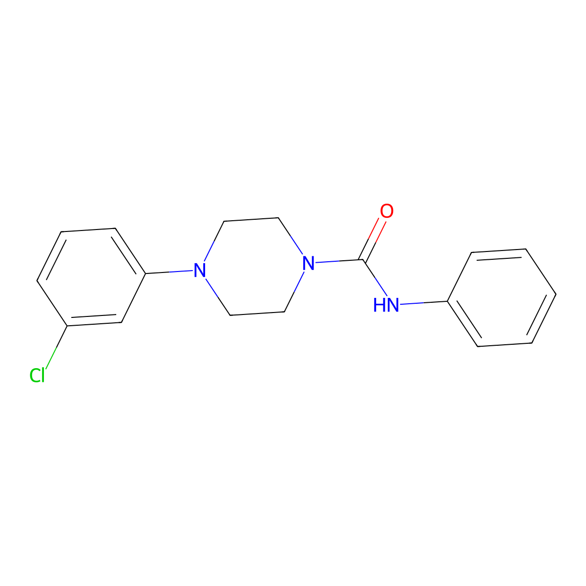 4-(3-chlorophenyl)-N-phenylpiperazine-1-carboxamide molecular structure, CAS 401639-84-7