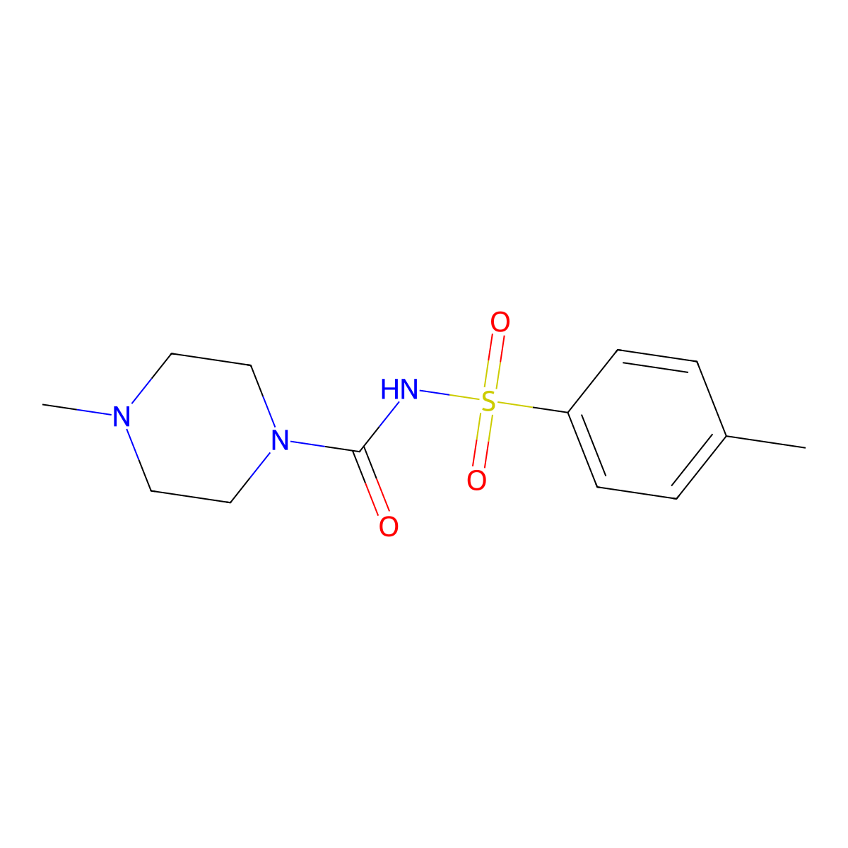 4-Methyl-N-((4-methyl-1-piperazinyl)carbonyl)benzenesulfonamide molecular structure, CAS 401640-41-3