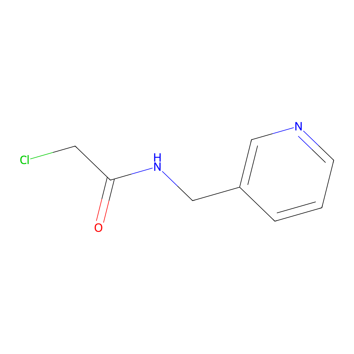 2-chloro-N-(pyridin-3-ylmethyl)acetamide molecular structure, CAS 401640-80-0