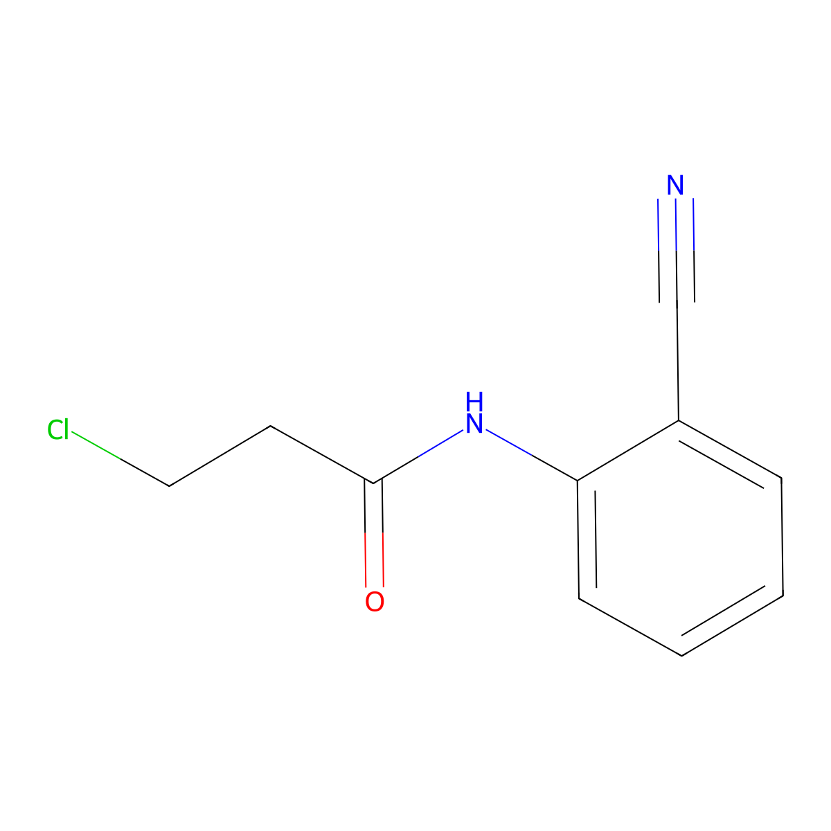 3-chloro-N-(2-cyanophenyl)propanamide molecular structure, CAS 401641-37-0