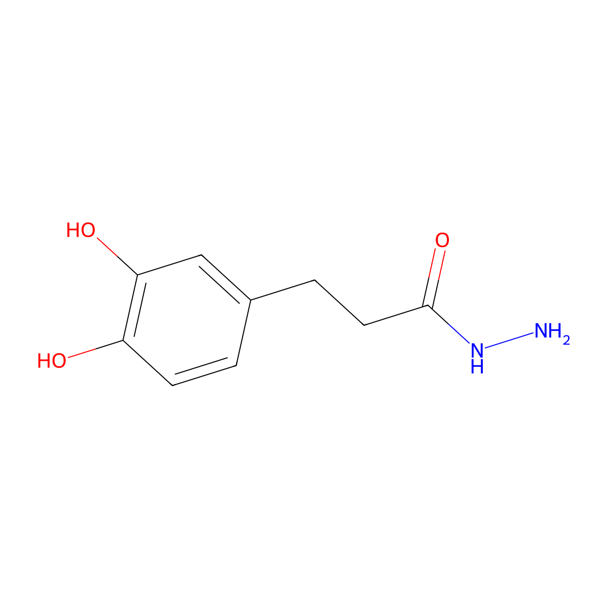 3-(3,4-Dihydroxyphenyl)propanehydrazide molecular structure, CAS 401642-48-6