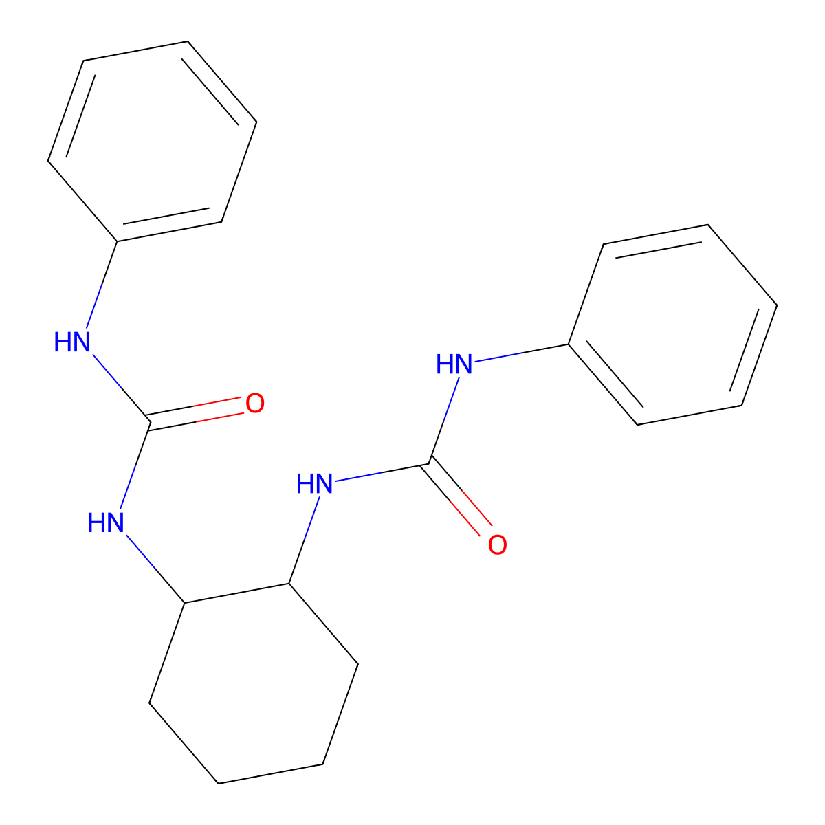 1-Phenyl-3-[2-(phenylcarbamoylamino)cyclohexyl]urea molecular structure, CAS 401642-63-5
