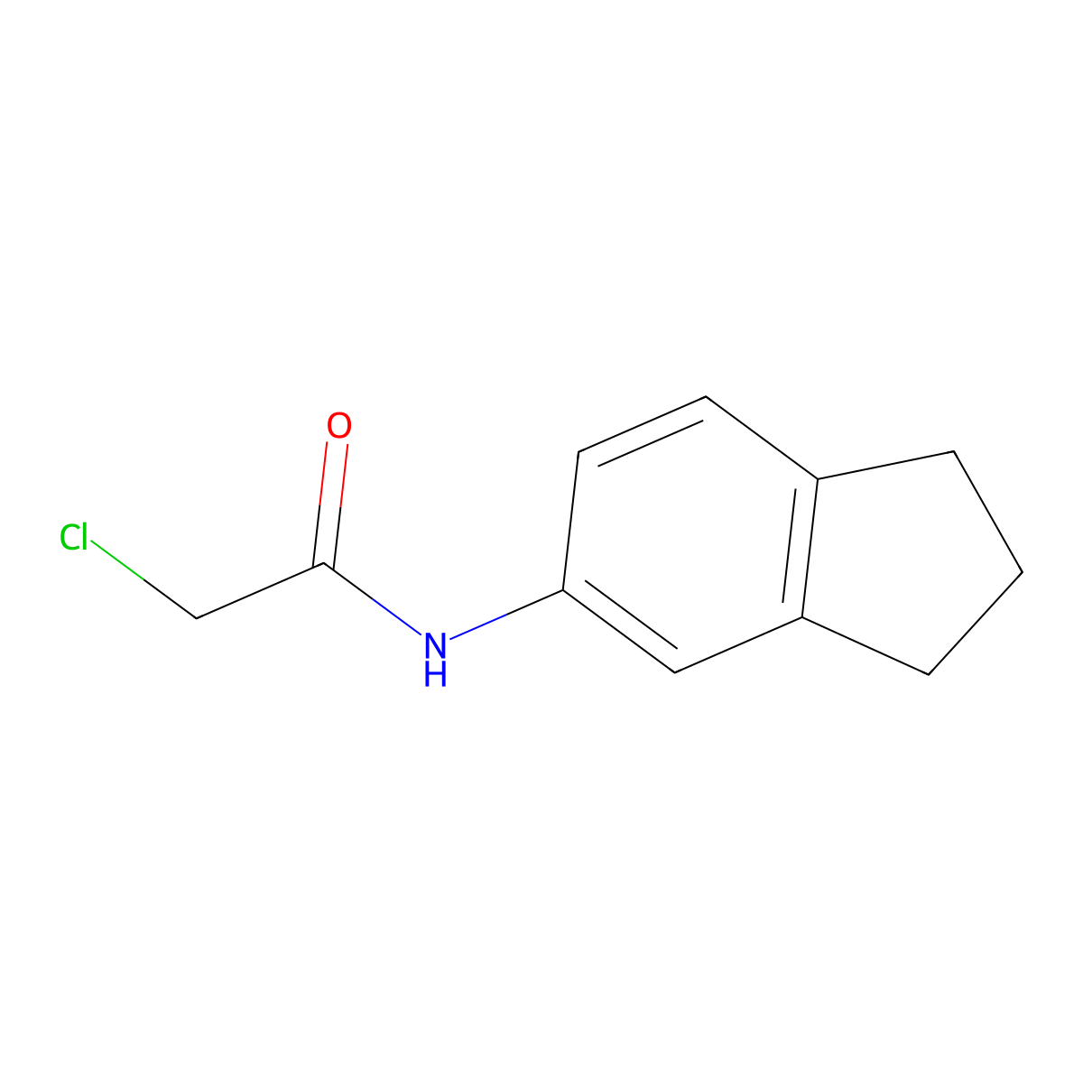 2-chloro-N-(2,3-dihydro-1H-inden-5-yl)acetamide molecular structure, CAS 401642-67-9