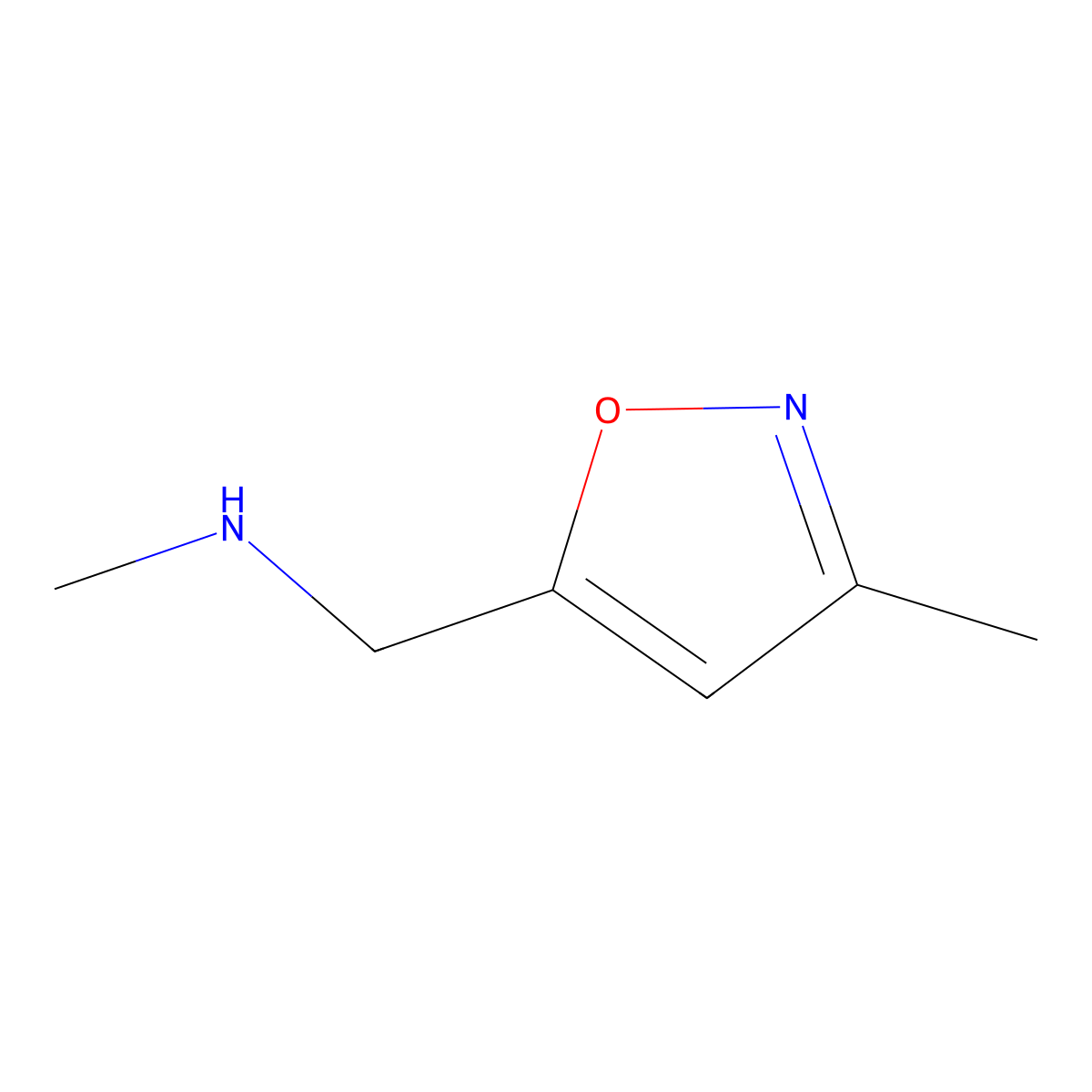 N-methyl-1-(3-methylisoxazol-5-yl)methanamine molecular structure, CAS 401647-22-1