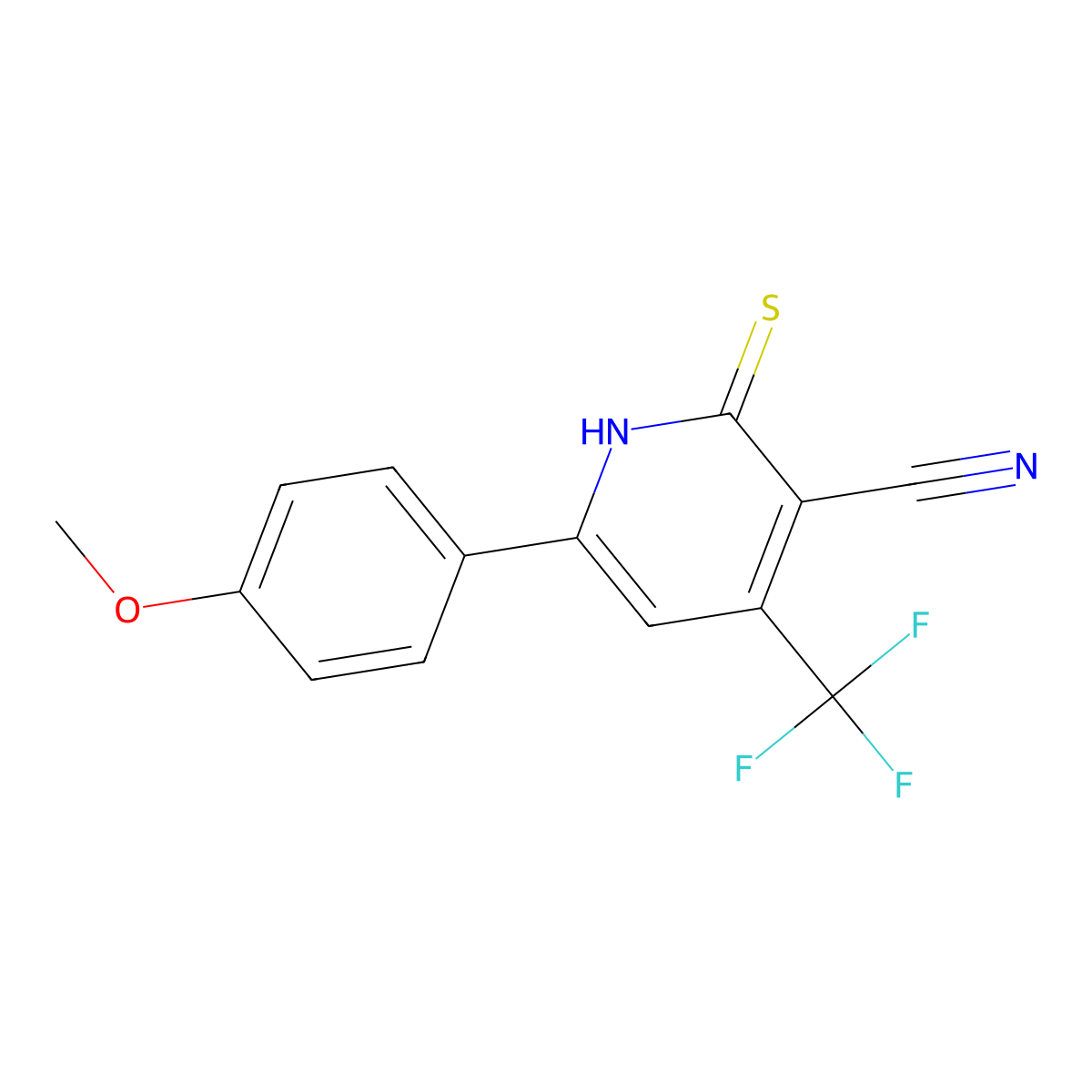 6-(4-Methoxyphenyl)-2-sulfanyl-4-(trifluoromethyl)pyridine-3-carbonitrile molecular structure, CAS 401649-63-6