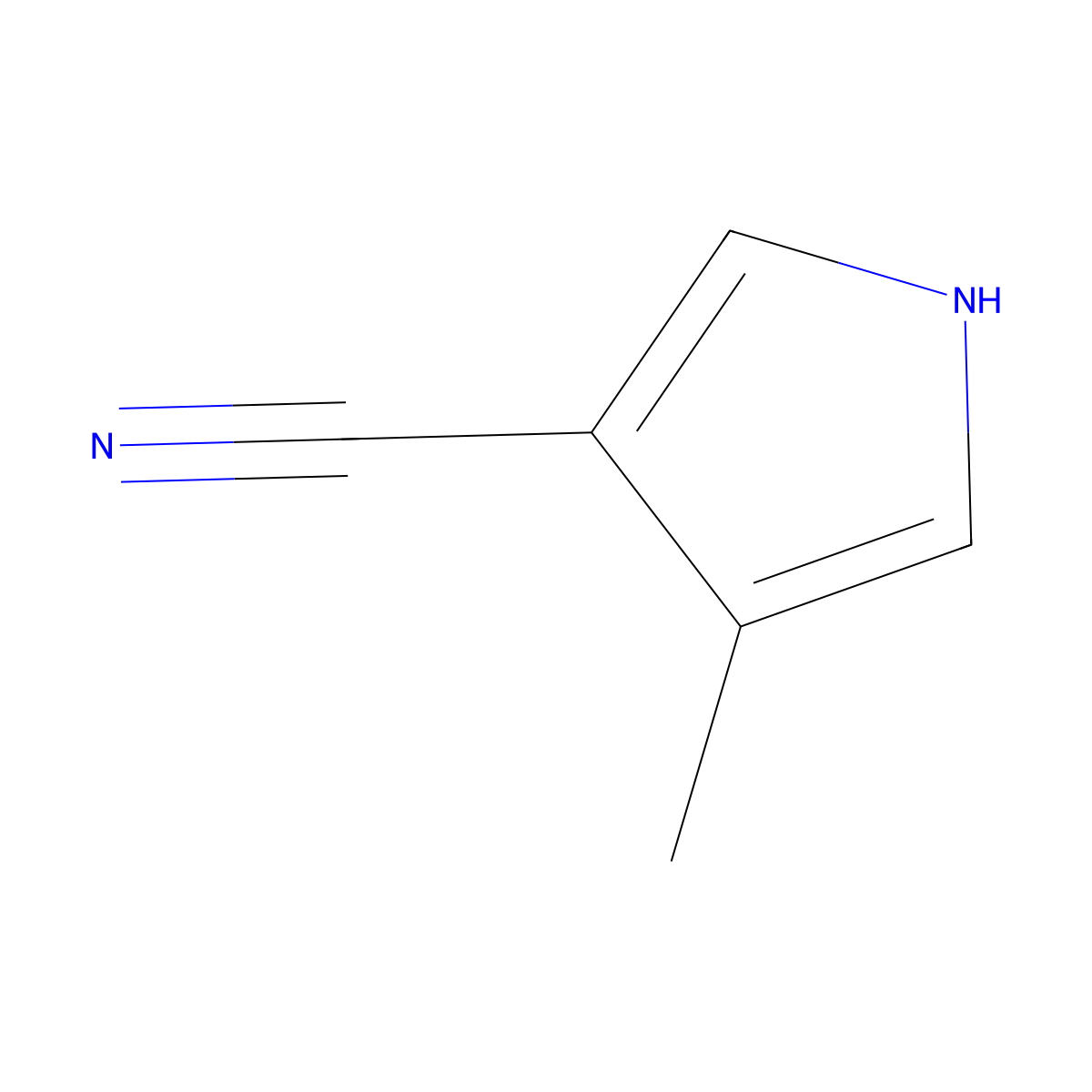 4-methyl-1H-pyrrole-3-carbonitrile molecular structure, CAS 40167-38-2