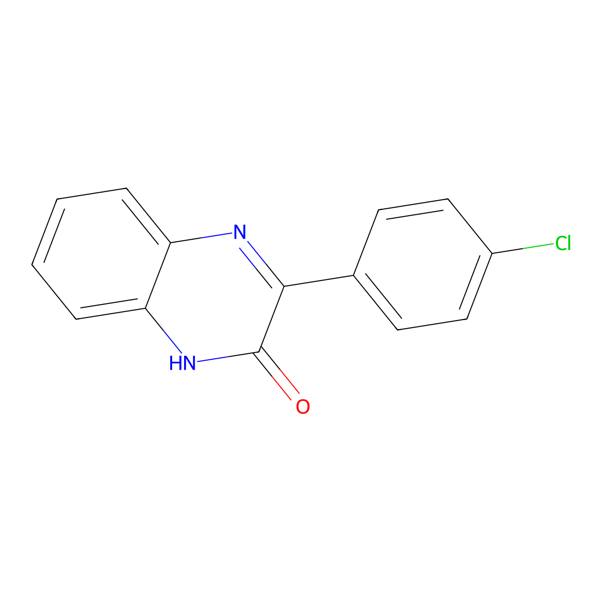 3-(4-chlorophenyl)-2(1H)-quinoxalinone molecular structure, CAS 4017-20-3