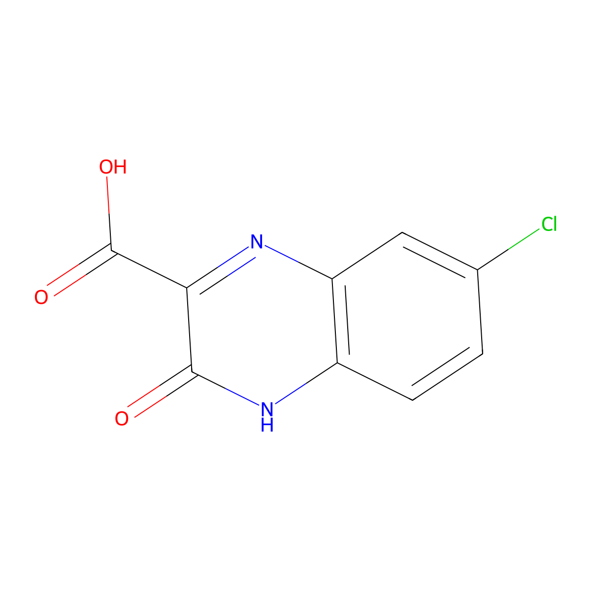 7-Chloro-3-oxo-3,4-dihydroquinoxaline-2-carboxylic acid molecular structure, CAS 4017-34-9