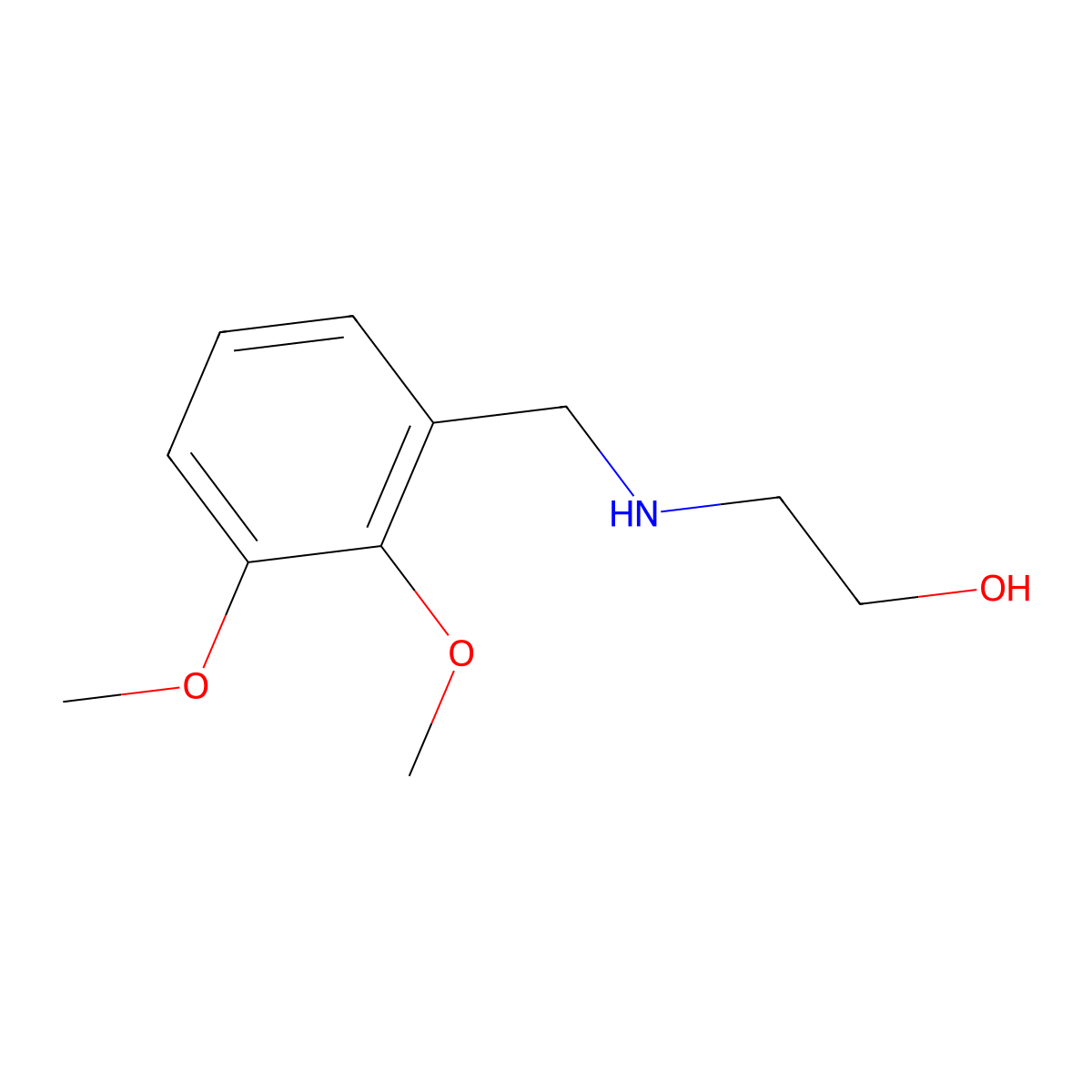 2-{[(2,3-Dimethoxyphenyl)methyl]amino}ethan-1-ol molecular structure, CAS 40171-88-8