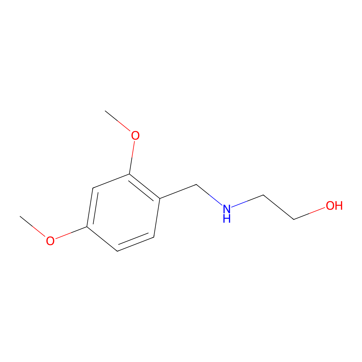 2-(((2,4-Dimethoxyphenyl)methyl)amino)ethan-1-ol molecular structure, CAS 40171-89-9