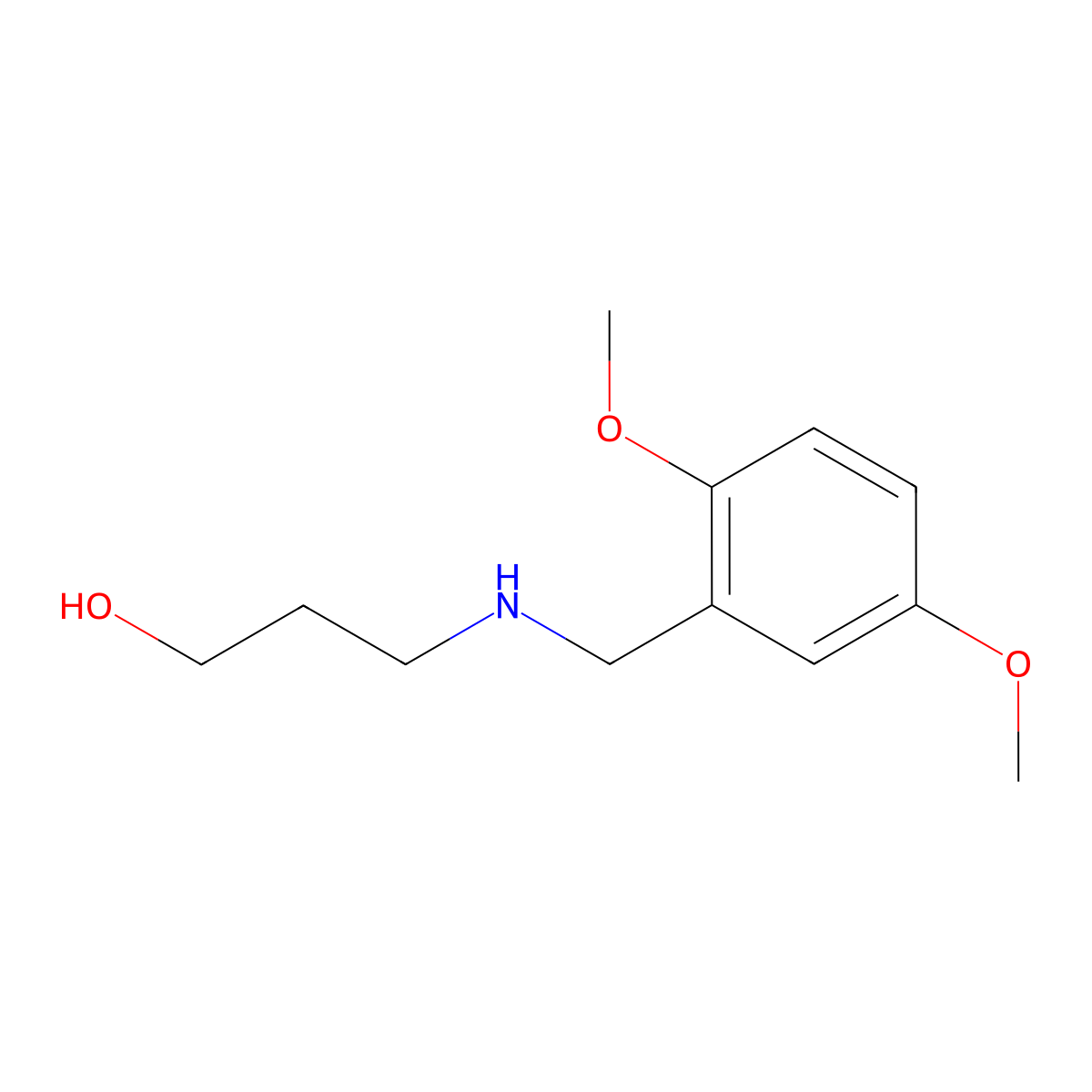 3-(2,5-Dimethoxy-benzylamino)-propan-1-ol molecular structure, CAS 40171-91-3