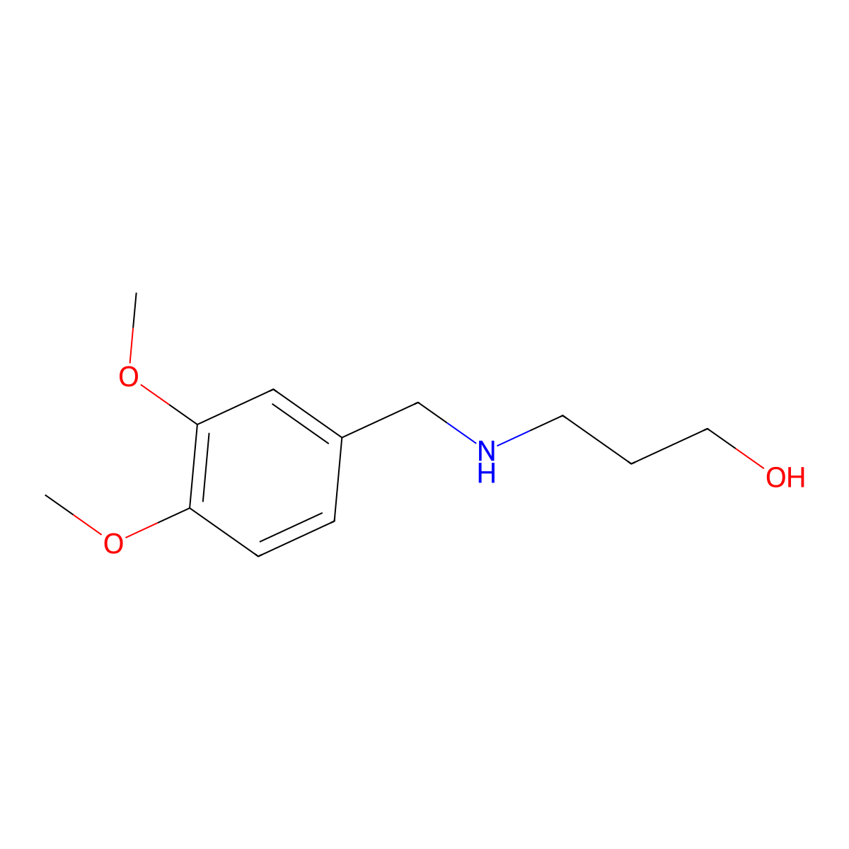 3-(3,4-Dimethoxy-benzylamino)-propan-1-ol molecular structure, CAS 40171-93-5
