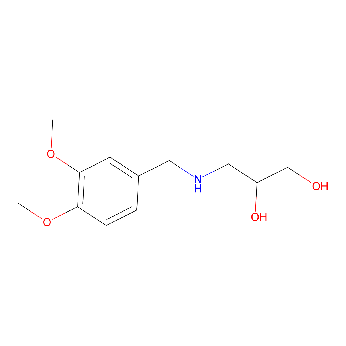 3-[(3,4-Dimethoxyphenyl)methylamino]propane-1,2-diol molecular structure, CAS 40171-94-6