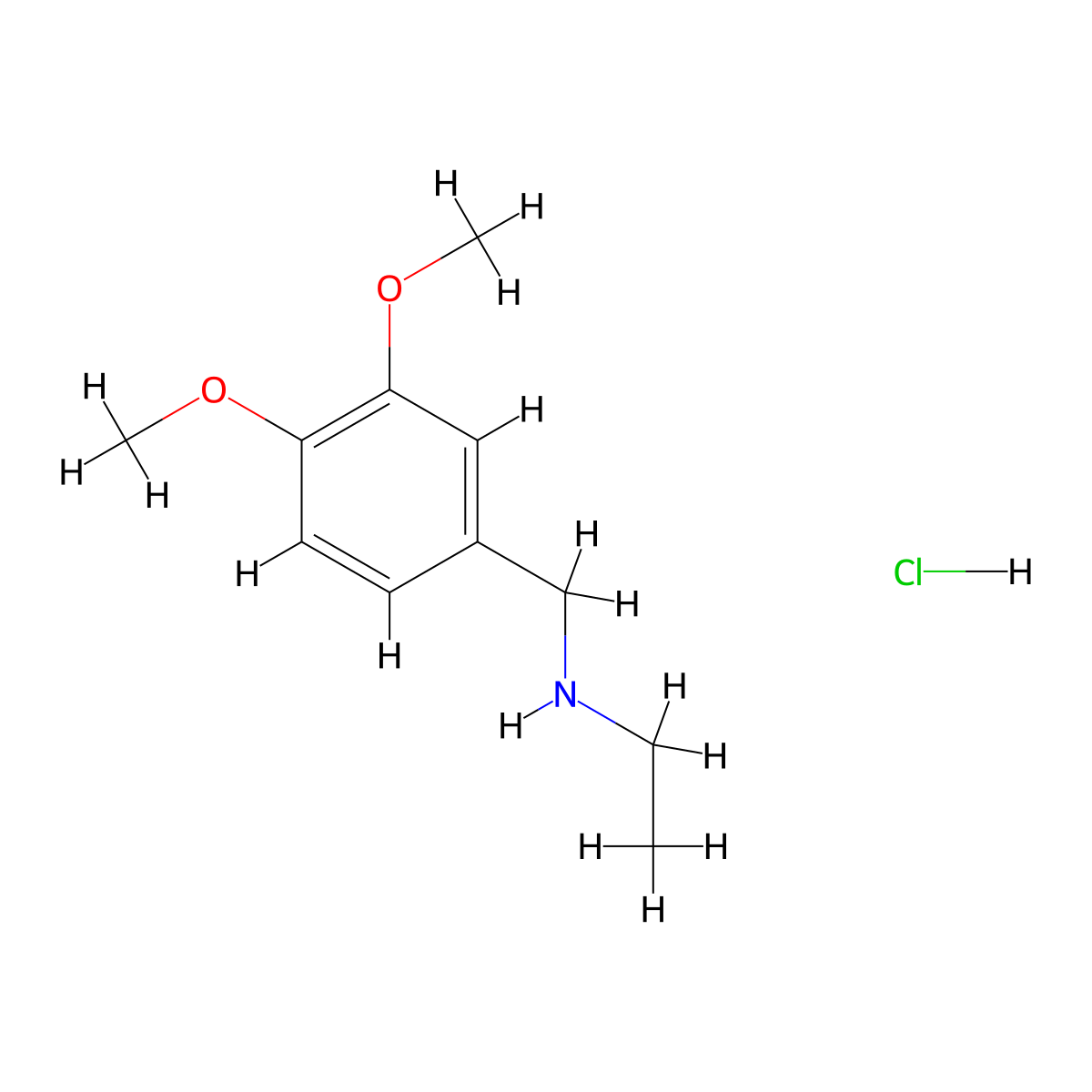 N-(3,4-dimethoxybenzyl)-N-ethylamine hydrochloride molecular structure, CAS 40171-95-7