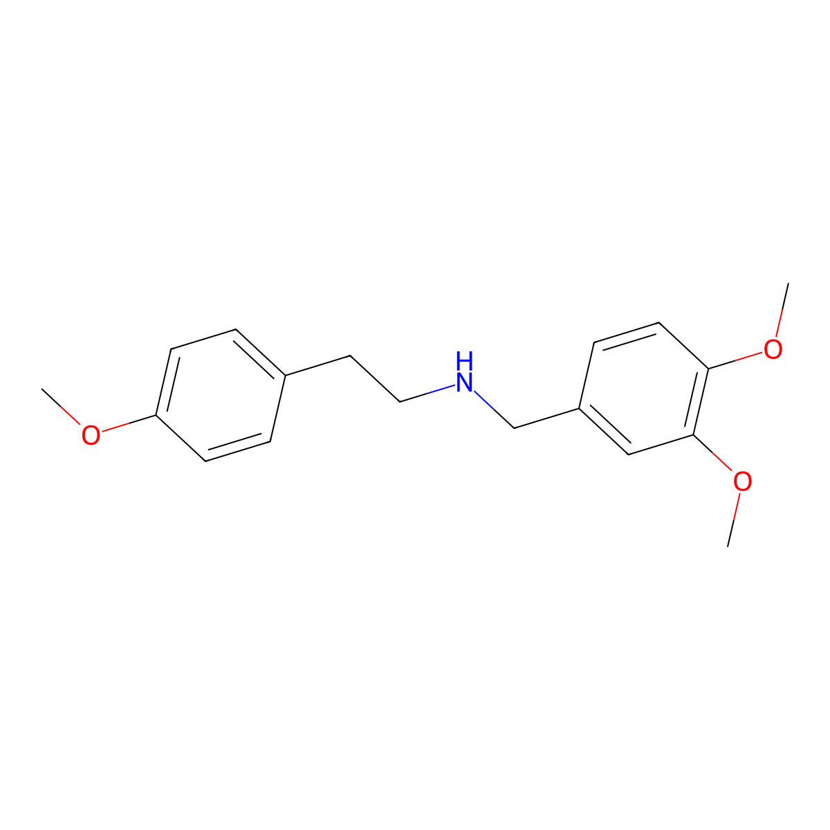 N-[(3,4-dimethoxyphenyl)methyl]-2-(4-methoxyphenyl)ethanamine molecular structure, CAS 40172-00-7