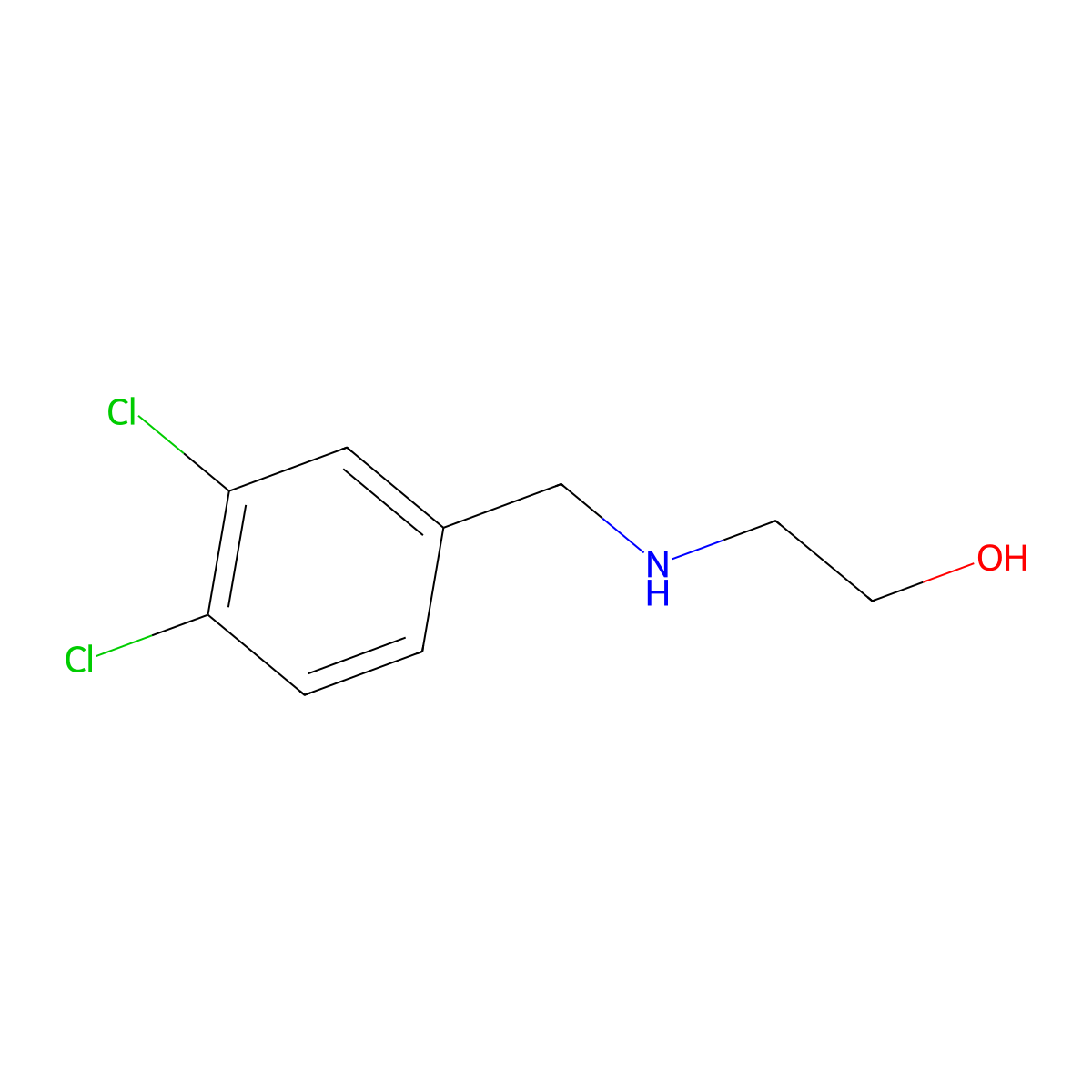 2-[[(3,4-Dichlorophenyl)methyl]amino]ethanol molecular structure, CAS 40172-06-3