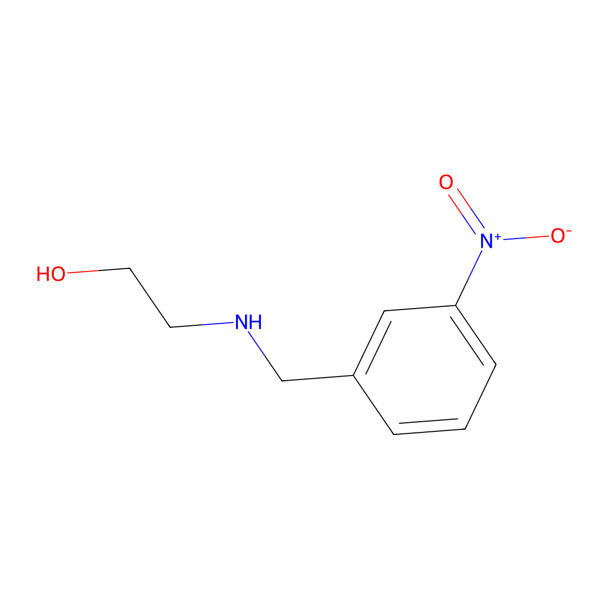 2-(3-Nitro-benzylamino)-ethanol molecular structure, CAS 40172-07-4