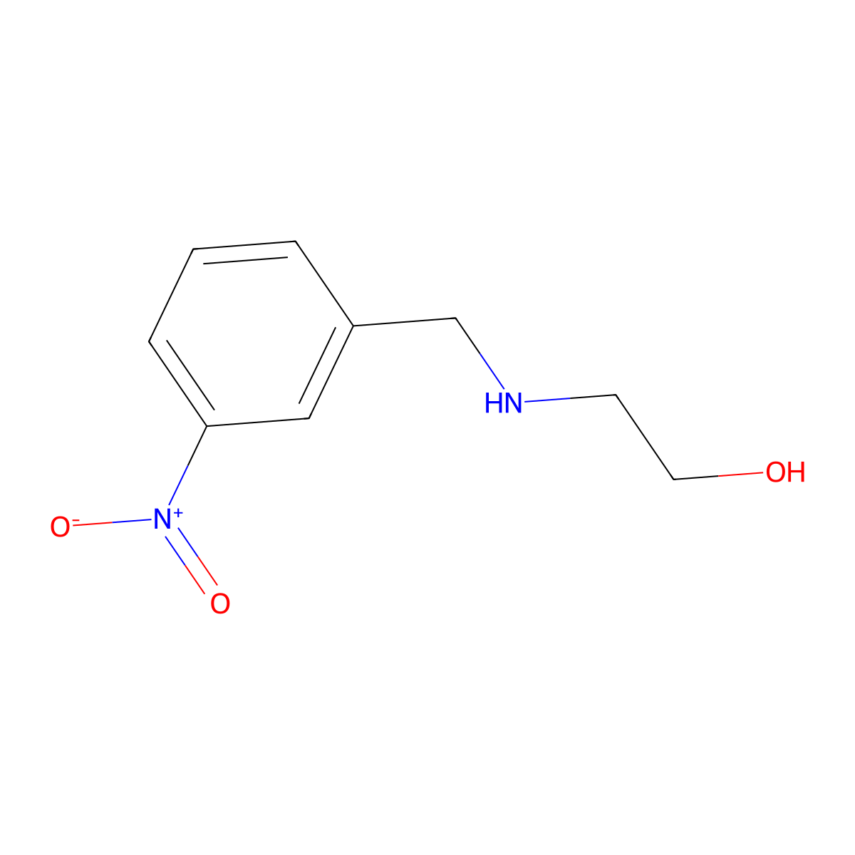 2-(3-Nitro-benzylamino)-ethanol molecular structure, CAS 40172-07-4