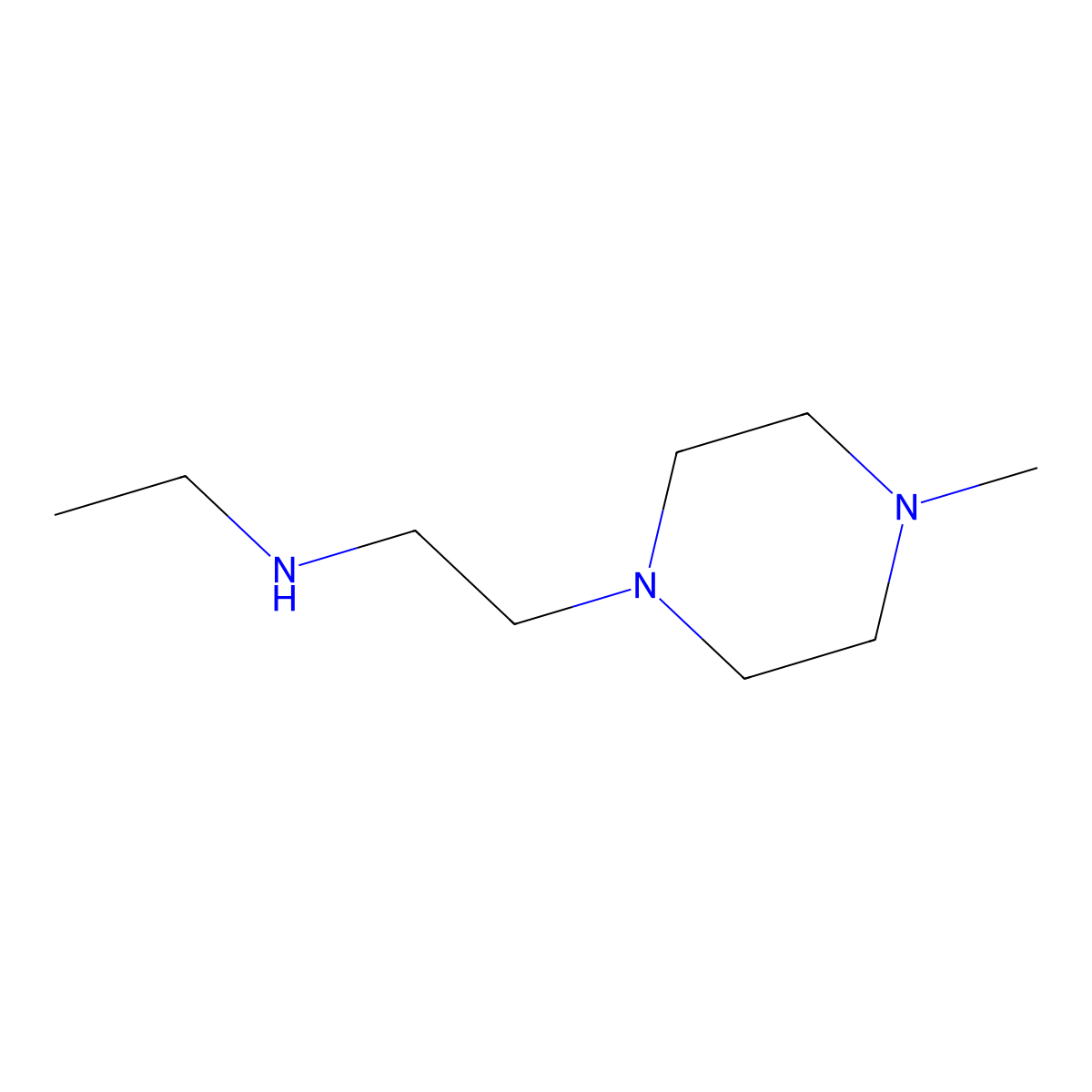 N-ethyl-2-(4-methylpiperazin-1-yl)ethanamine molecular structure, CAS 40172-12-1