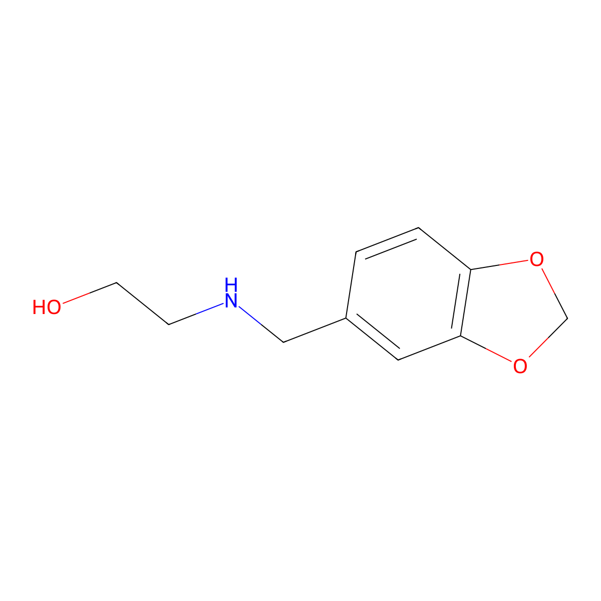 2-((Benzo[d][1,3]dioxol-5-ylmethyl)amino)ethanol molecular structure, CAS 40172-14-3