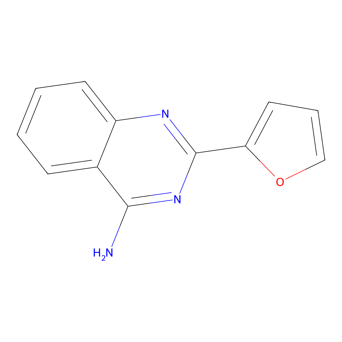 4-Amino2-(2-furyl)quinazoline molecular structure, CAS 40172-85-8