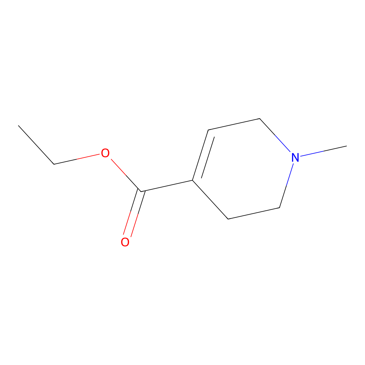 Ethyl 1-methyl-1,2,3,6-tetrahydro-4-pyridinecarboxylate molecular structure, CAS 40175-06-2