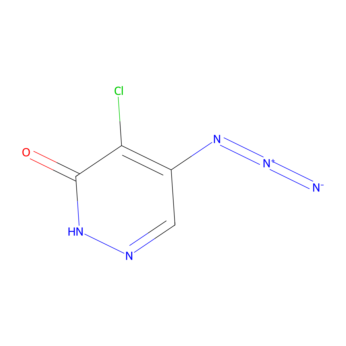 5-Azido-4-chloro-3(2H)-pyridazinone molecular structure, CAS 40175-80-2