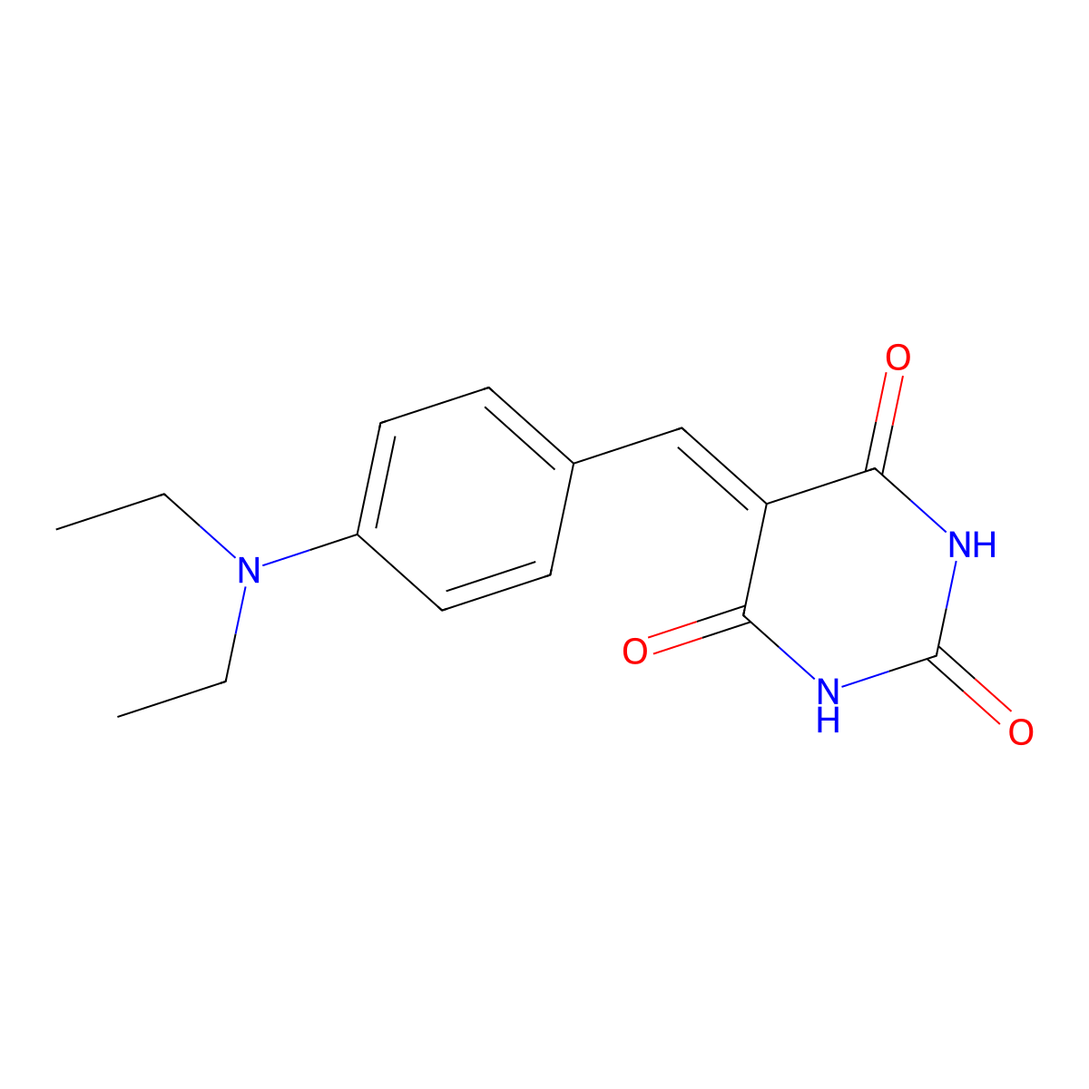 5-{[4-(Diethylamino)phenyl]methylidene}-1,3-diazinane-2,4,6-trione molecular structure, CAS 40176-21-4