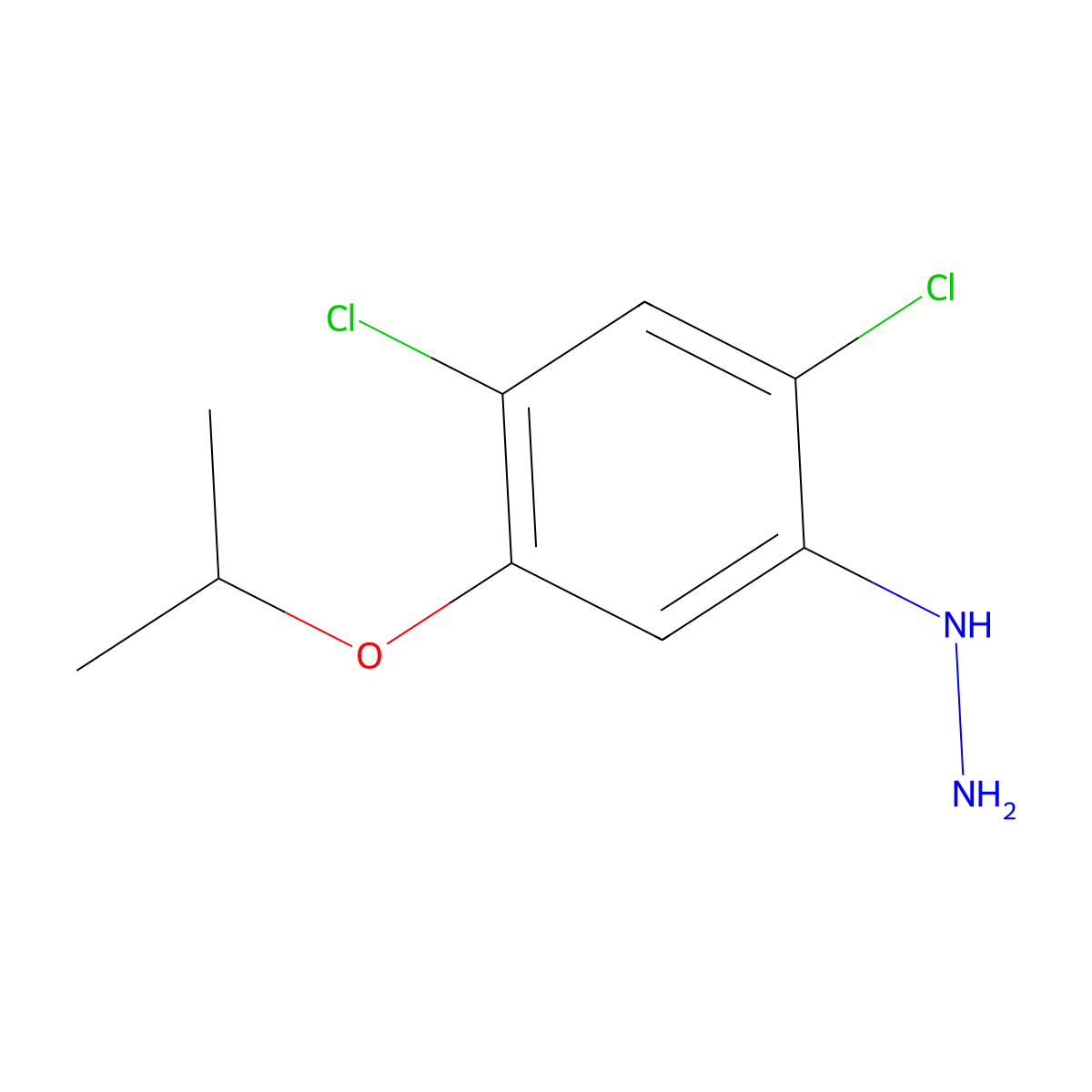 (2,4-Dichloro-5-(1-methylethoxy)phenyl)hydrazine molecular structure, CAS 40178-22-1