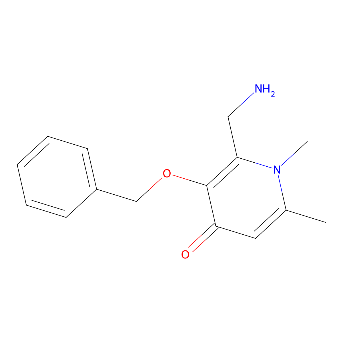 2-(Aminomethyl)-3-(benzyloxy)-1,6-dimethyl-1,4-dihydropyridin-4-one molecular structure, CAS 401792-02-7