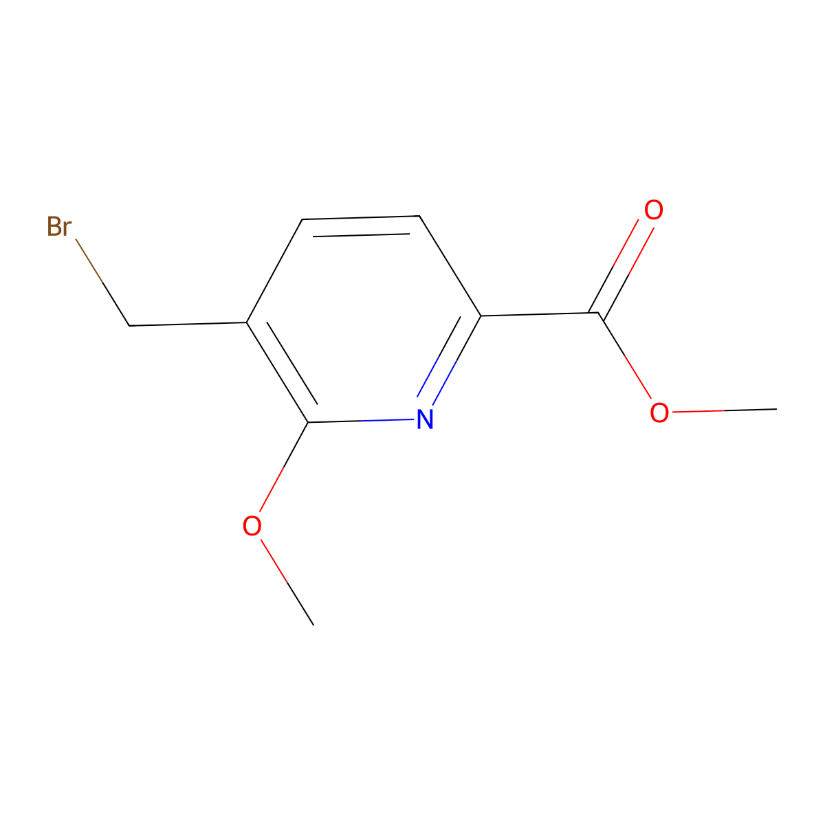 Methyl 5-(bromomethyl)-6-methoxy-pyridine-2-carboxylate molecular structure, CAS 401792-84-5
