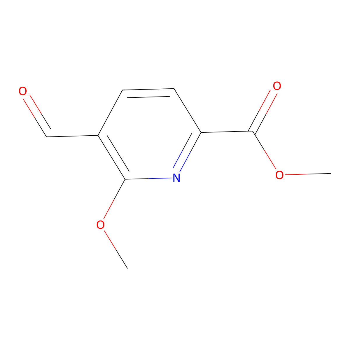 Methyl 5-formyl-6-methoxypicolinate molecular structure, CAS 401792-87-8
