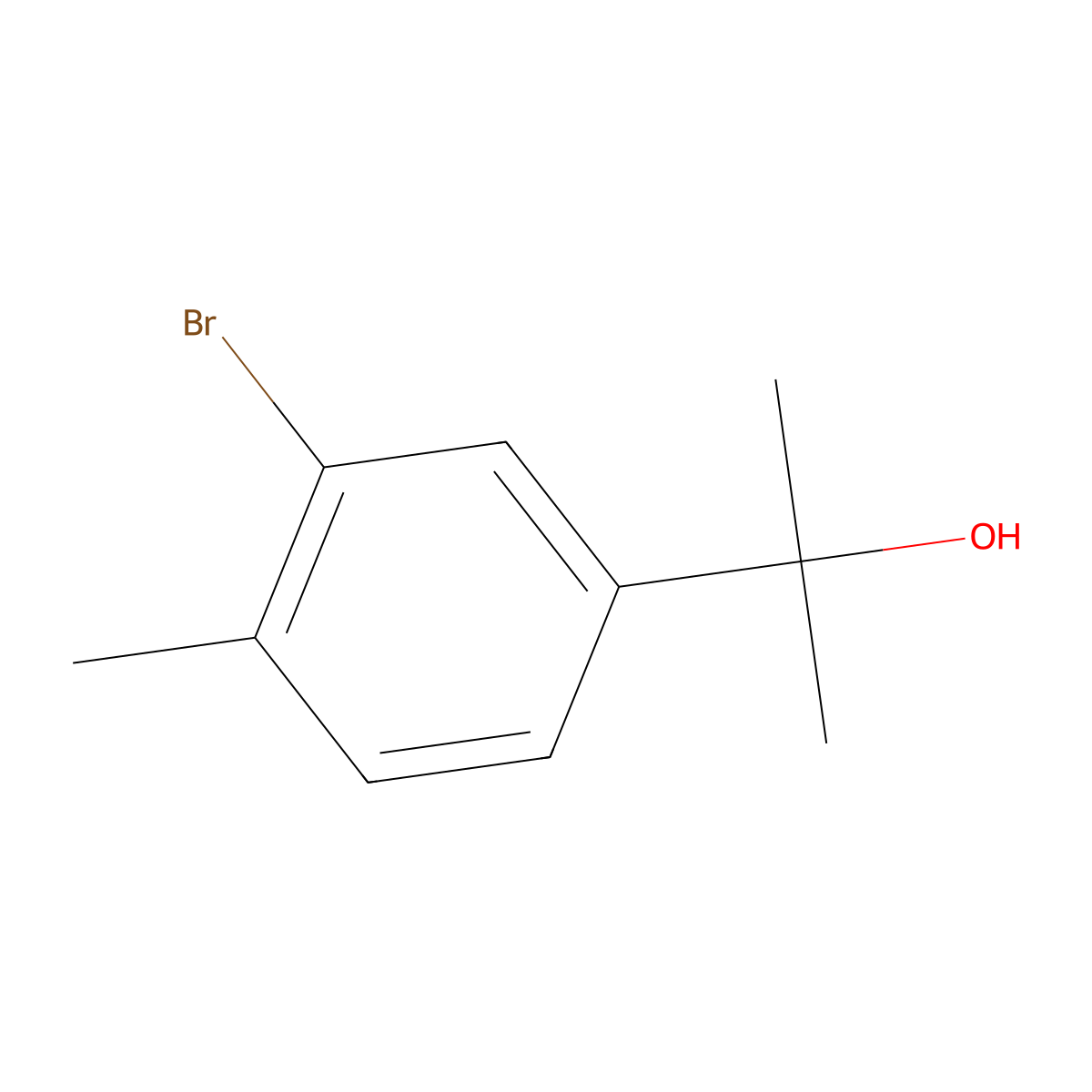 2-(3-Bromo-4-methylphenyl)propan-2-ol molecular structure, CAS 40180-81-2