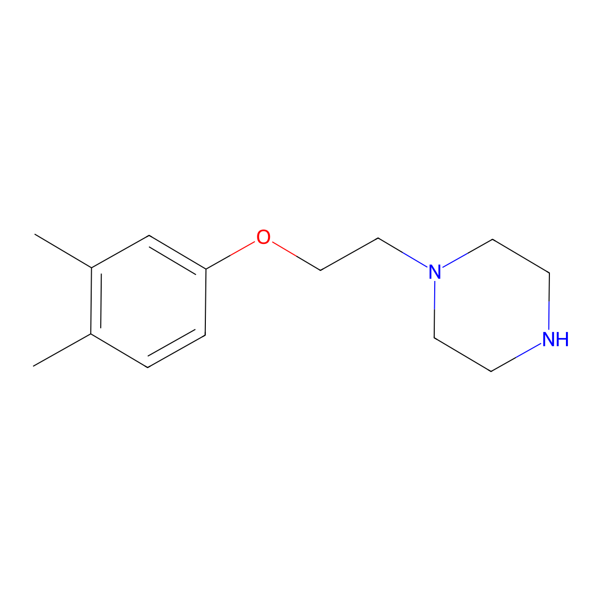 1-[2-(3,4-Dimethyl-phenoxy)-ethyl]-piperazine molecular structure, CAS 401801-44-3