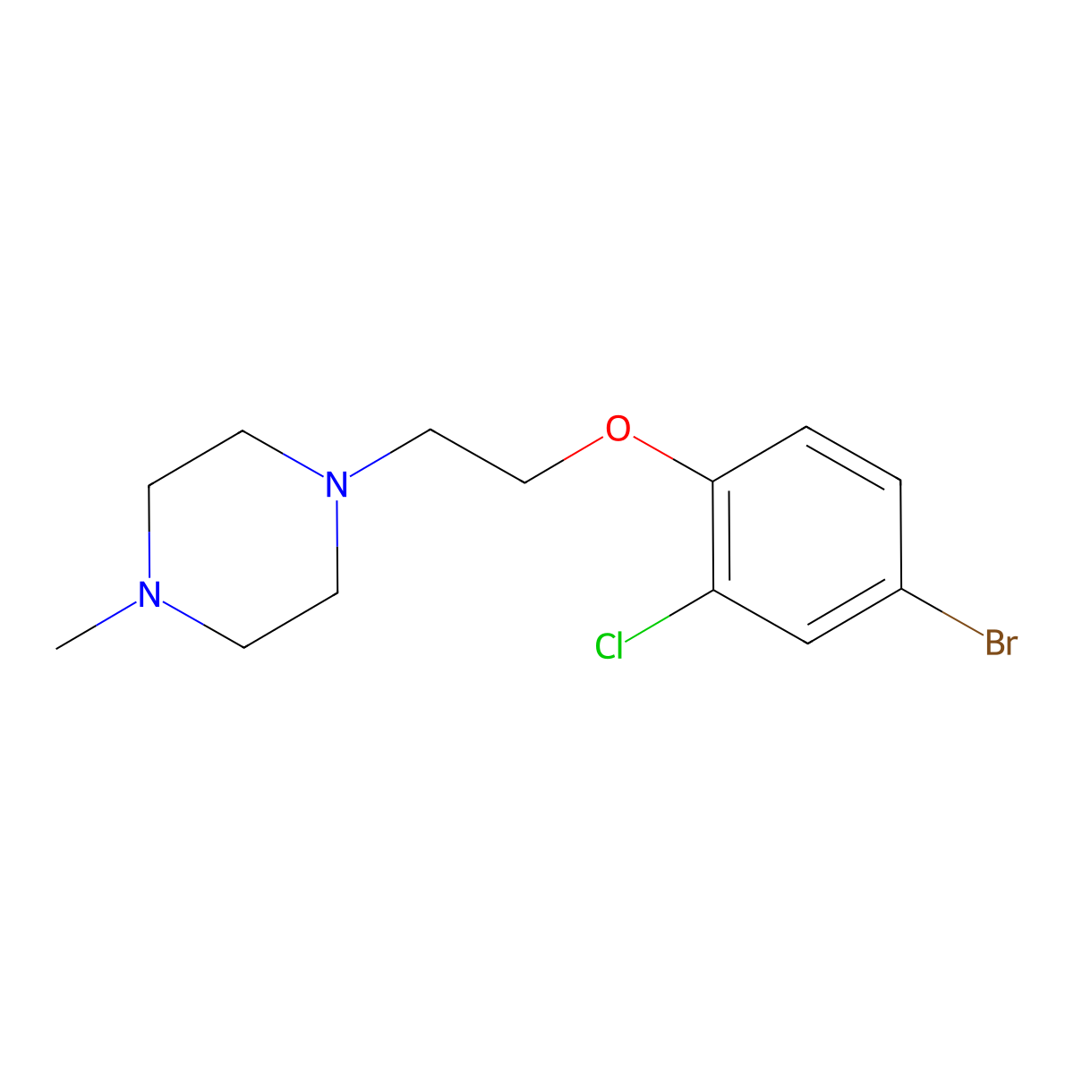 1-(2-(4-Bromo-2-chlorophenoxy)ethyl)-4-methylpiperazine molecular structure, CAS 401801-83-0