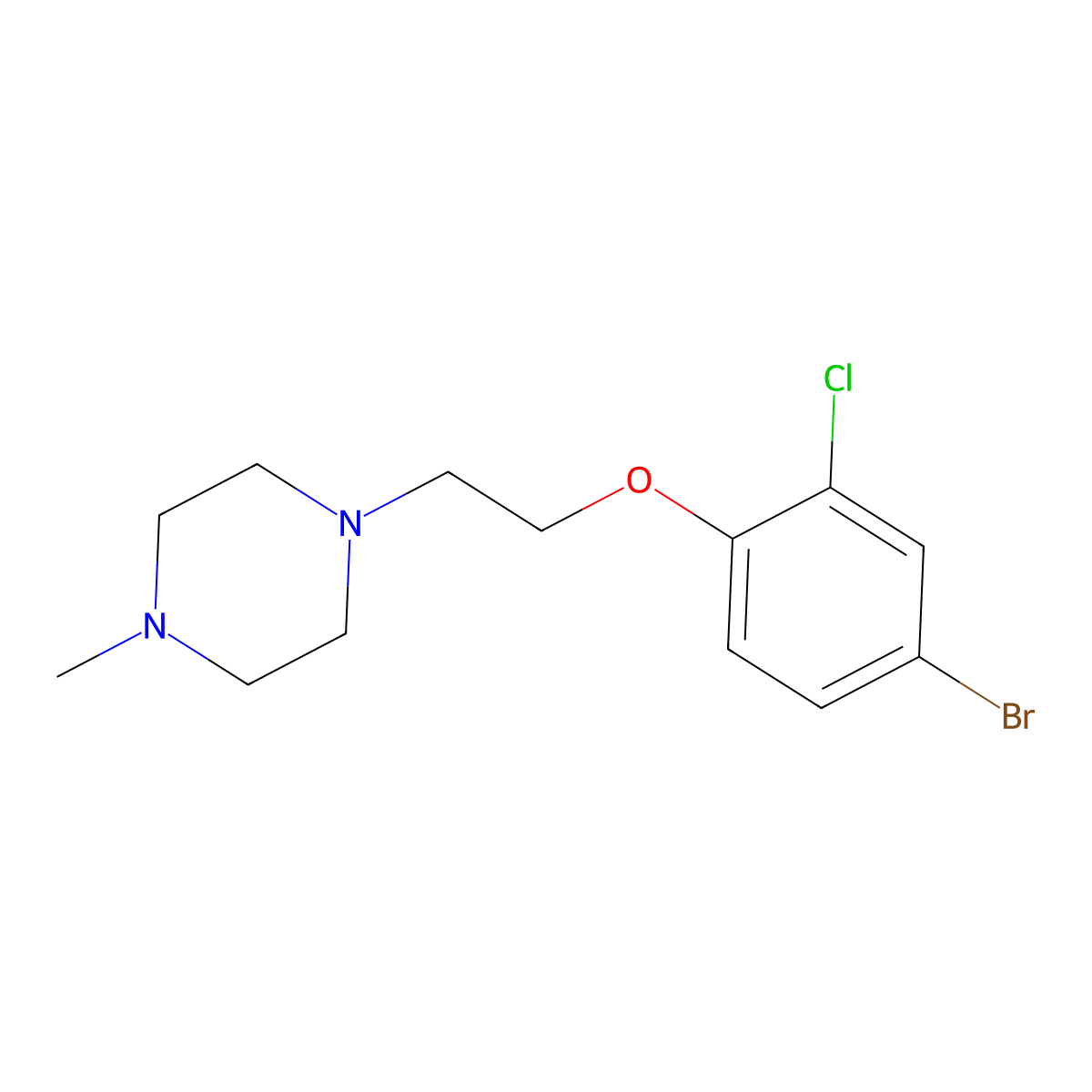 1-(2-(4-Bromo-2-chlorophenoxy)ethyl)-4-methylpiperazine molecular structure, CAS 401801-83-0