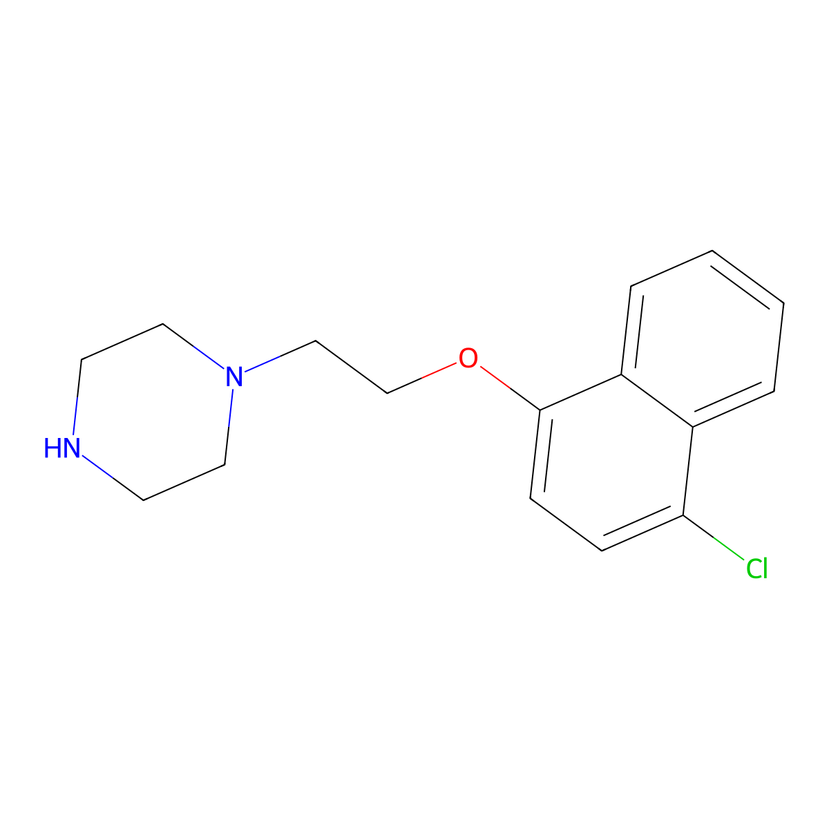 1-[2-(4-Chloronaphthalen-1-yl)oxyethyl]piperazine molecular structure, CAS 401801-98-7