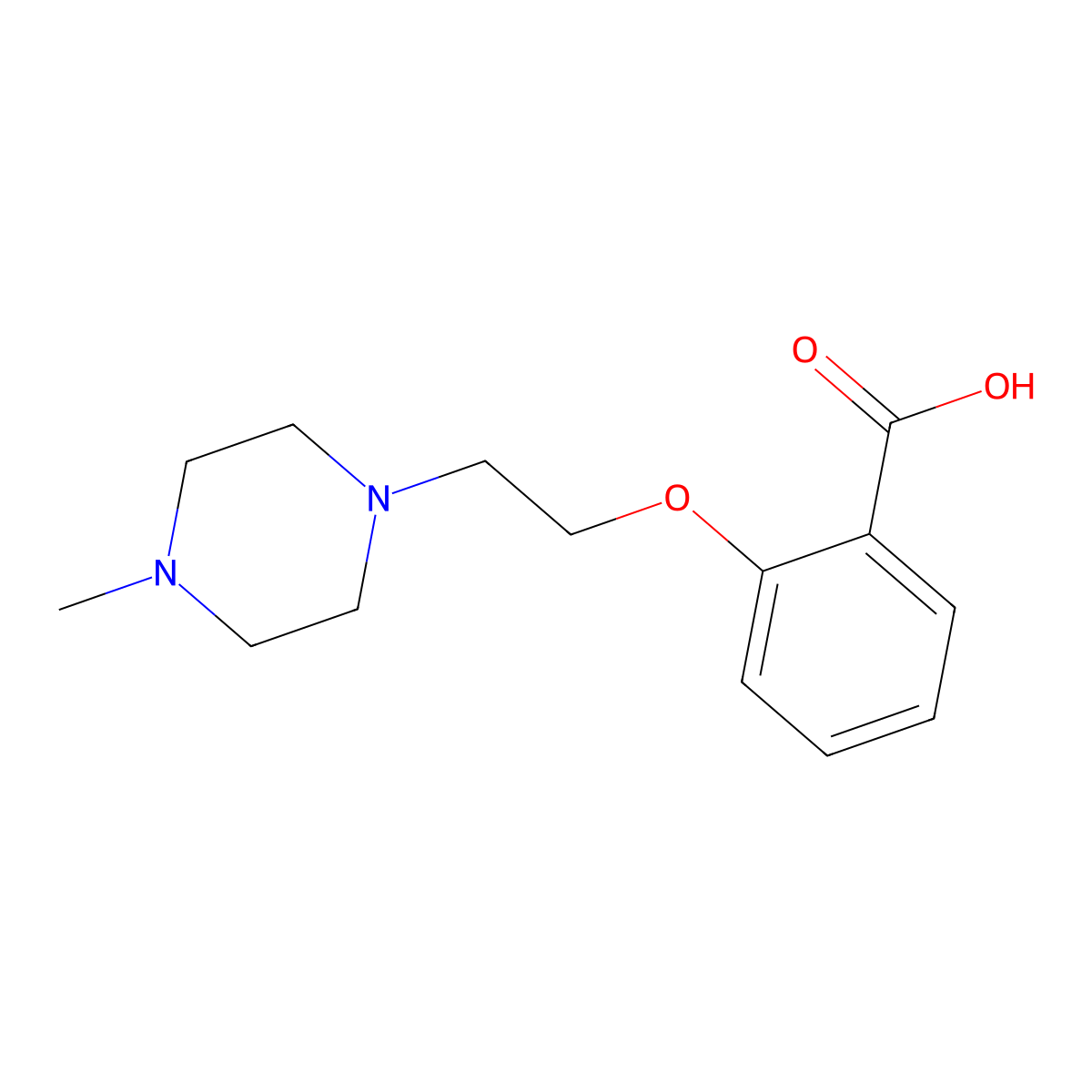 2-[2-(4-Methyl-piperazin-1-yl)-ethoxy]-benzoicacid molecular structure, CAS 401804-46-4