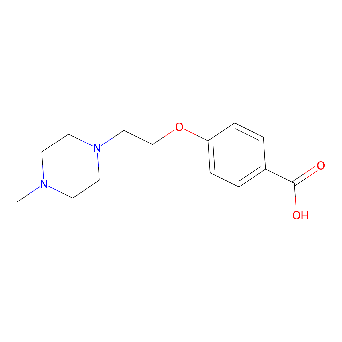 4-[2-(4-Methyl-piperazin-1-yl)-ethoxy]-benzoic acid molecular structure, CAS 401804-56-6