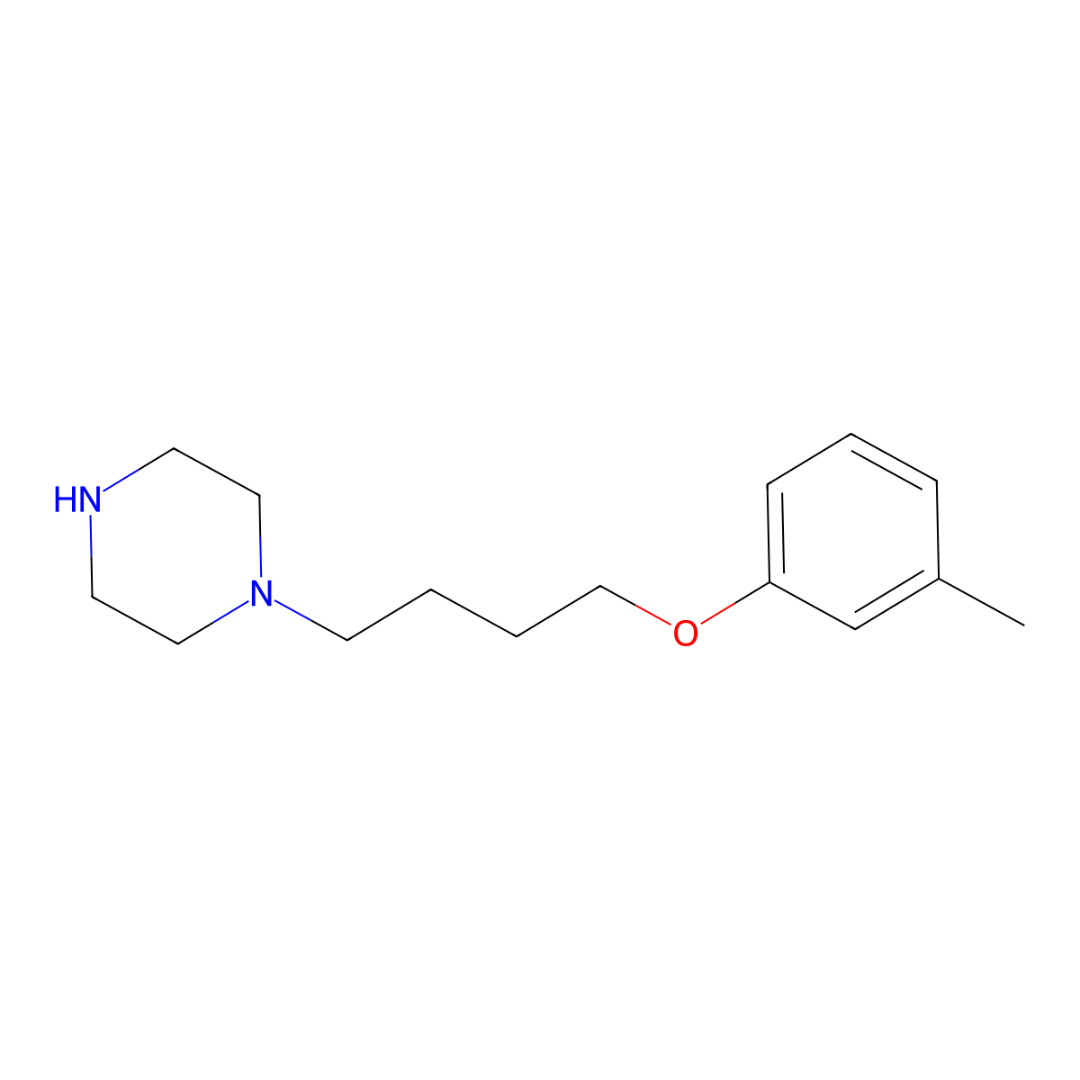 1-[4-(3-Methylphenoxy)butyl]piperazine molecular structure, CAS 401805-03-6