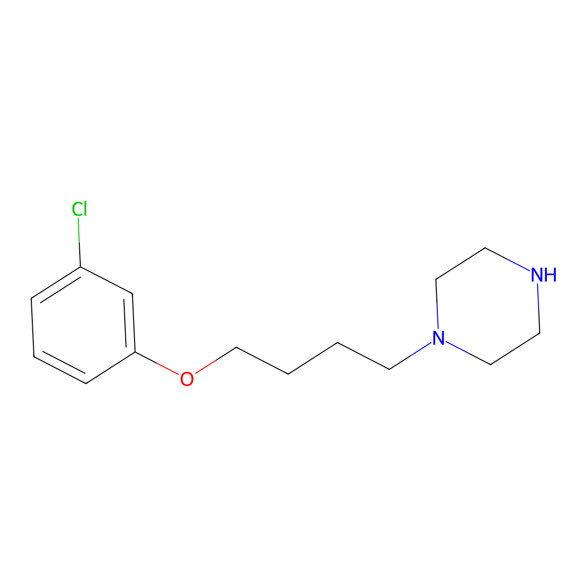 1-[4-(3-Chlorophenoxy)butyl]piperazine molecular structure, CAS 401805-09-2