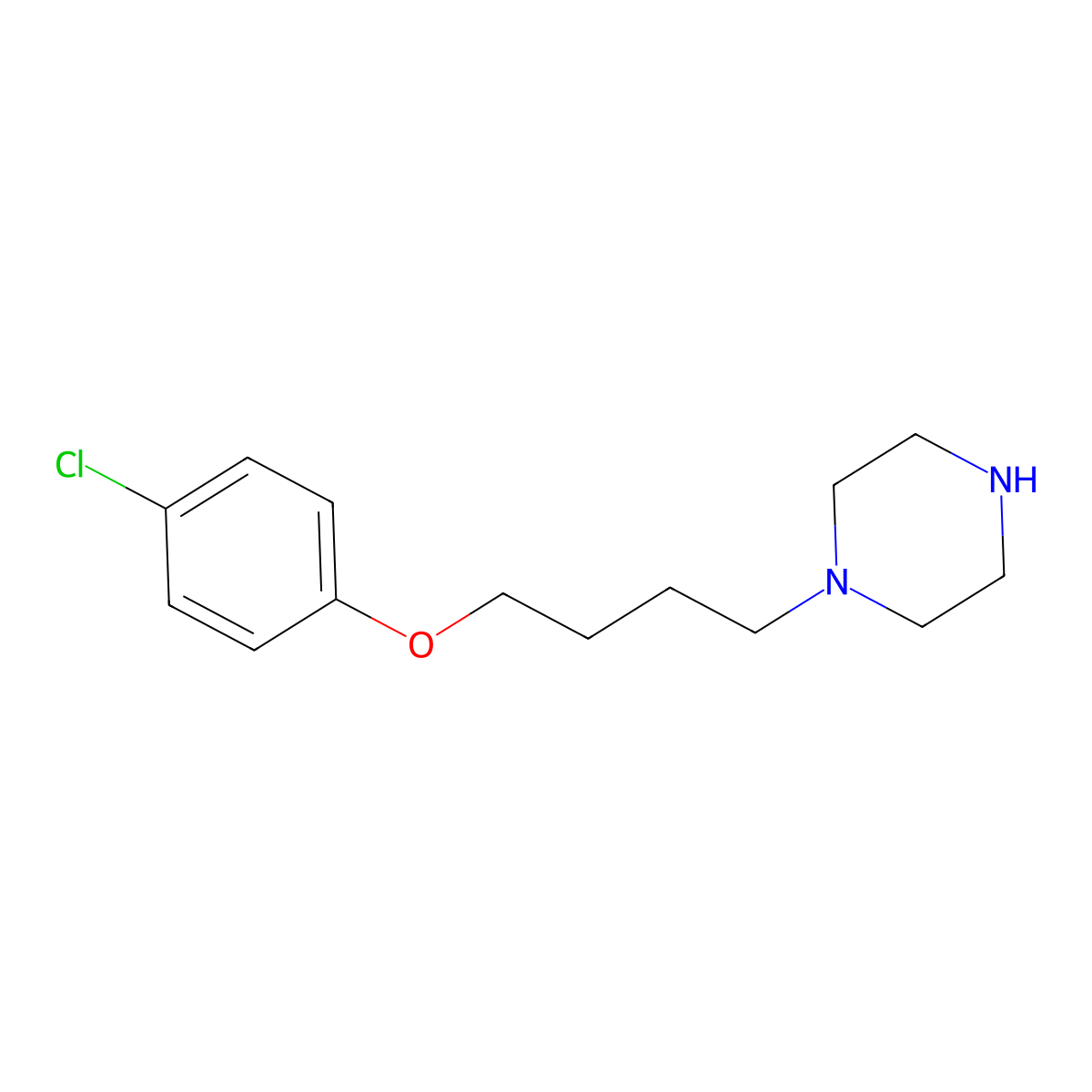 1-[4-(4-Chloro-phenoxy)-butyl]-piperazine molecular structure, CAS 401805-13-8