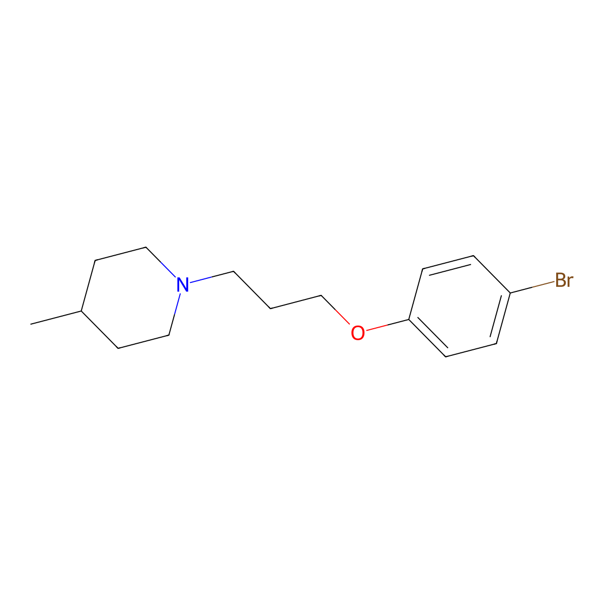 1-(3-(4-Bromophenoxy)propyl)-4-methylpiperidine molecular structure, CAS 401805-14-9