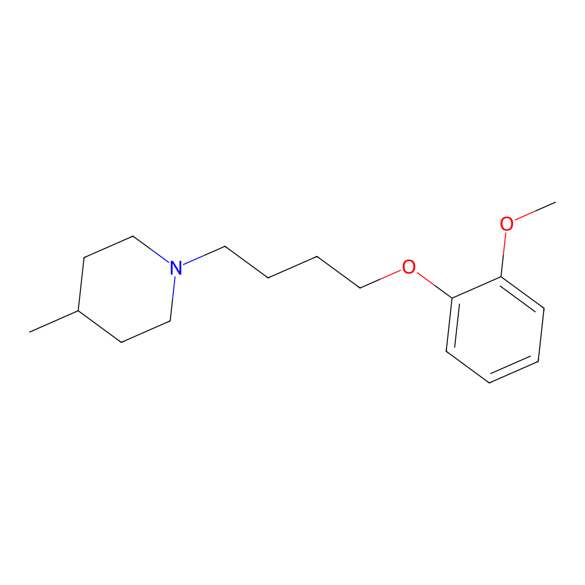 1-[4-(2-Methoxyphenoxy)butyl]-4-methylpiperidine molecular structure, CAS 401805-91-2