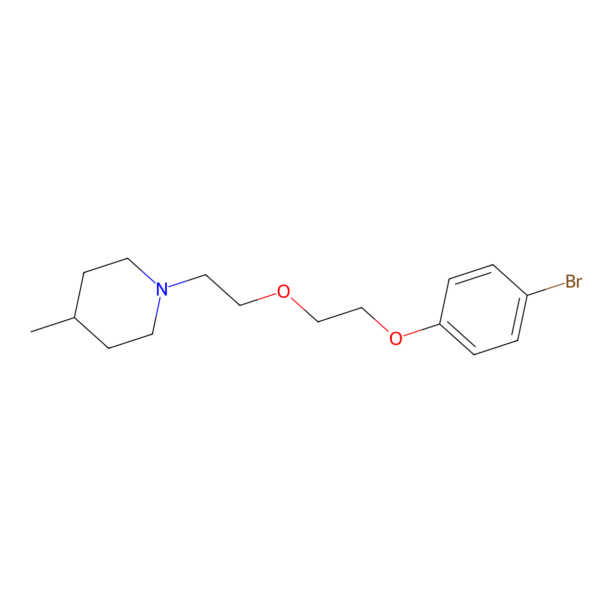 1-[2-[2-(4-Bromophenoxy)ethoxy]ethyl]-4-methylpiperidine molecular structure, CAS 401808-87-5