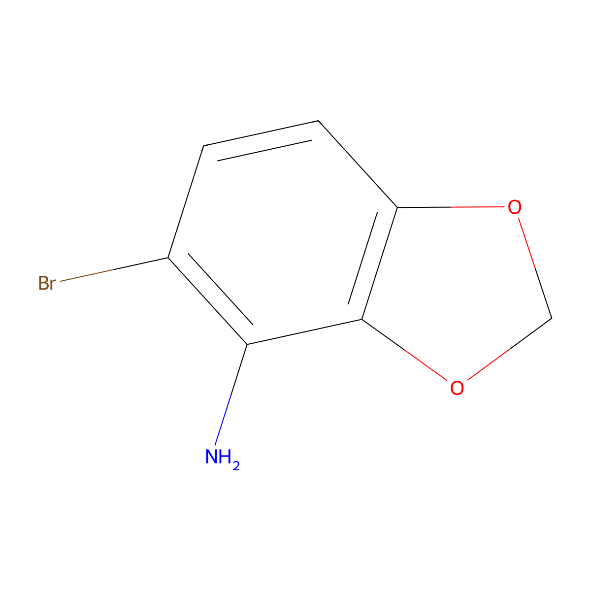 5-Bromo-1,3-benzodioxol-4-amine molecular structure, CAS 401811-78-7