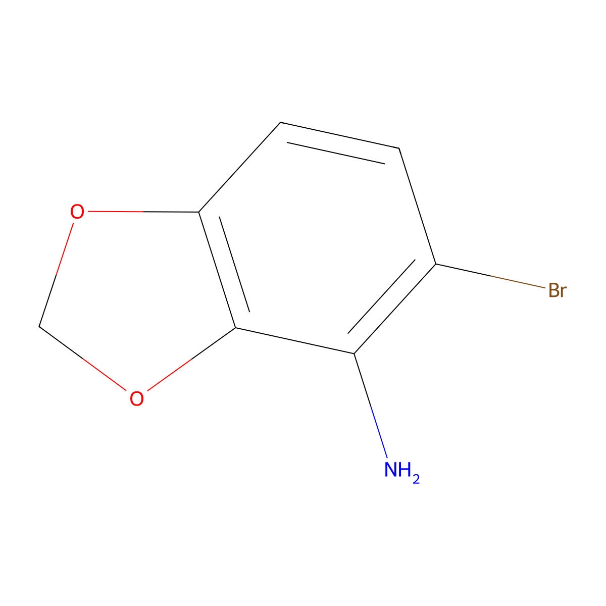 5-Bromo-1,3-benzodioxol-4-amine molecular structure, CAS 401811-78-7