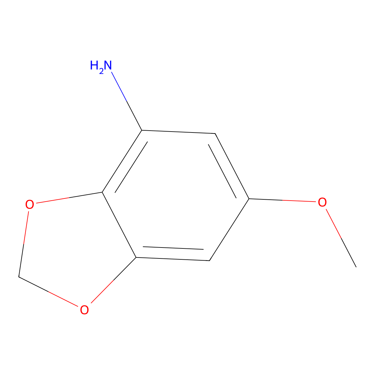 6-Methoxybenzo[d][1,3]dioxol-4-amine molecular structure, CAS 401811-81-2