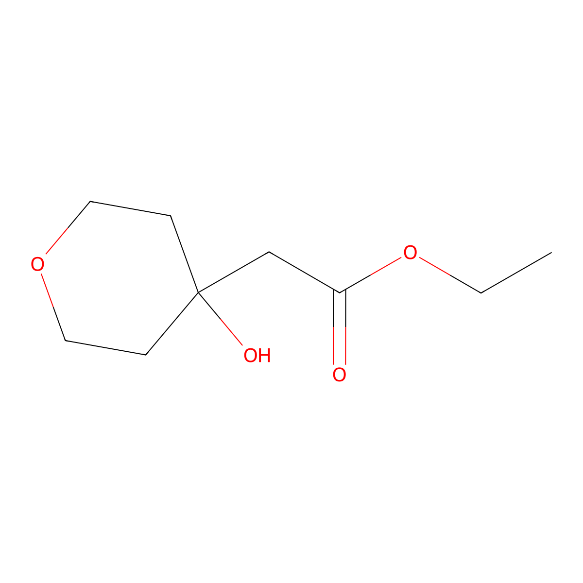 Ethyl 2-(4-hydroxyoxan-4-yl)acetate molecular structure, CAS 401811-99-2